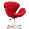 Manhattan Comfort Raspberry Adjustable Swivel Chair in Red and Polished Chrome AC038-RD - alternate 1